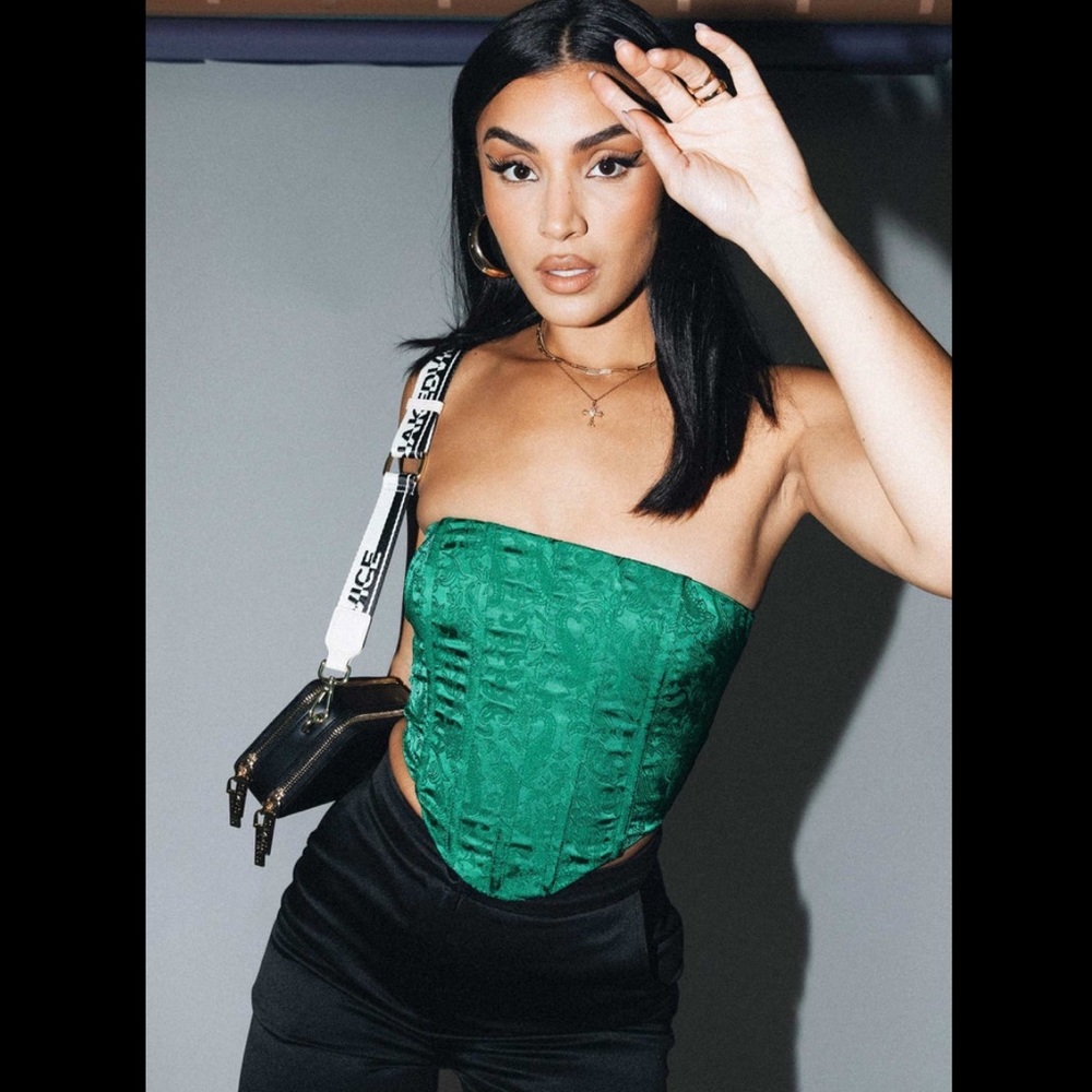 Strapless Green Top